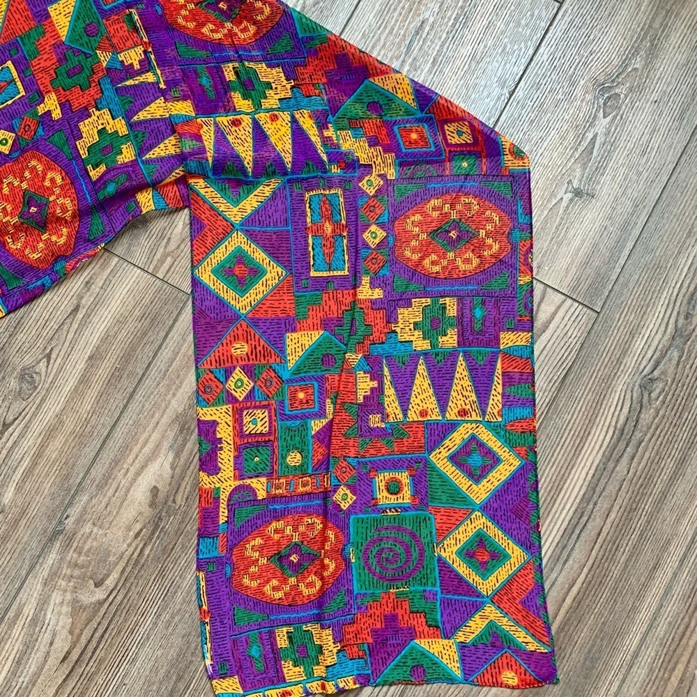 Colorful Geometric Pattern Scarf - Picture 5 of 5